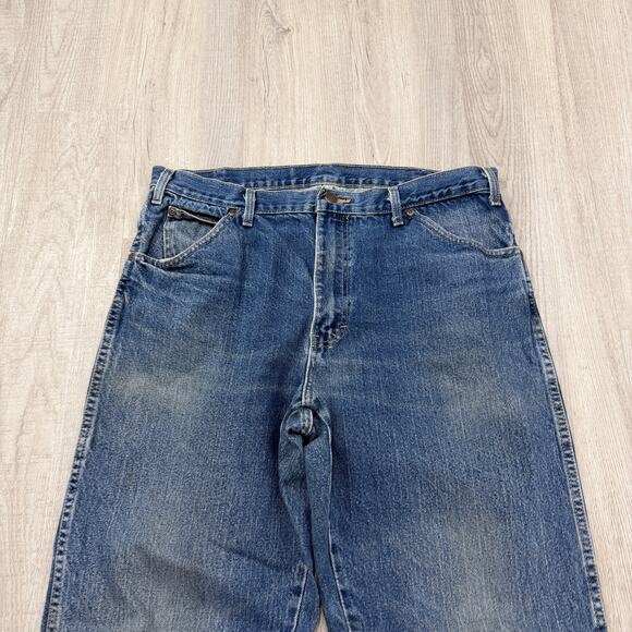 Vintage Dickies Jeans Men's 36x32 Blue Faded Denim Workwear Work 90s Grunge - Picture 3 of 8